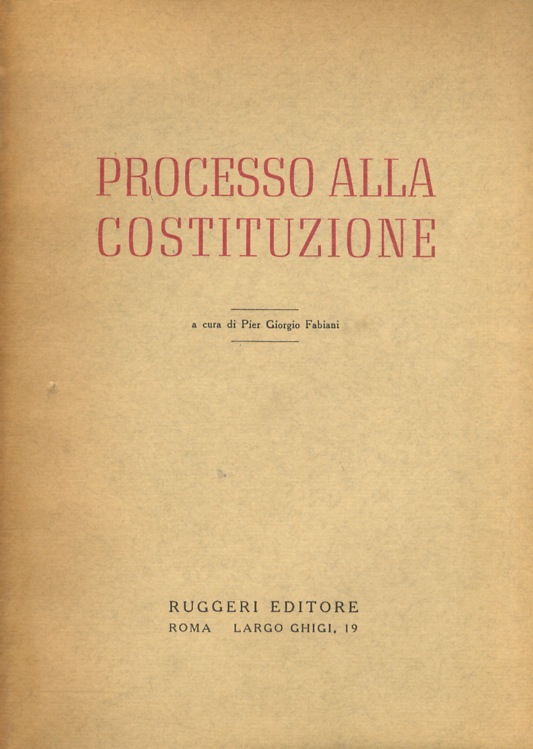 Processo alla Costituzione.