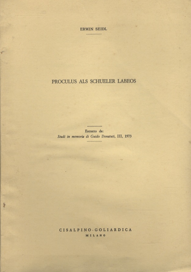 Proculus als Schueler Labeo.