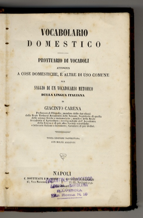 Prontuario di vocaboli attenenti a cose domestiche, e altre di …