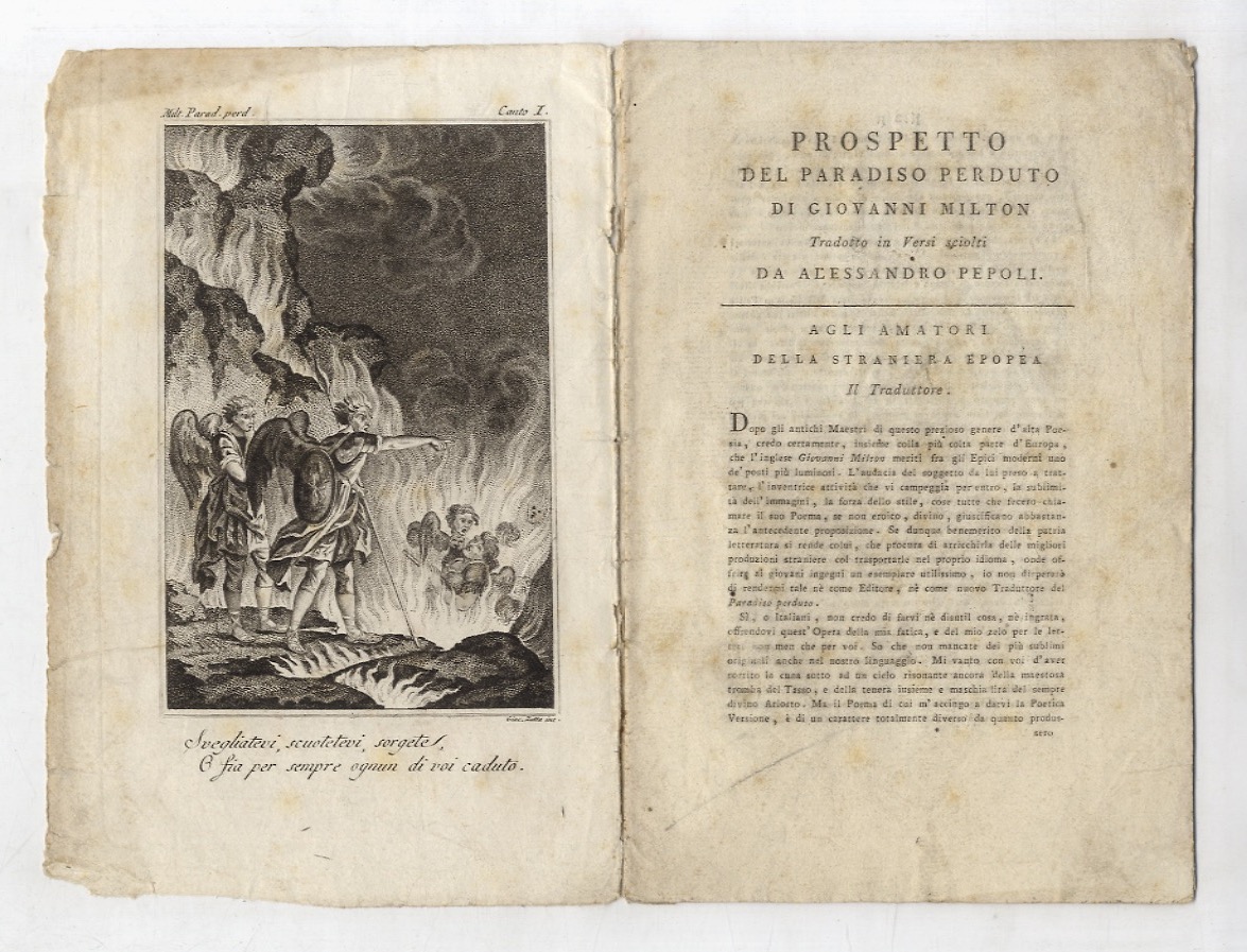 Prospetto del Paradiso Perduto di Giovanni Milton tradotto in versi …