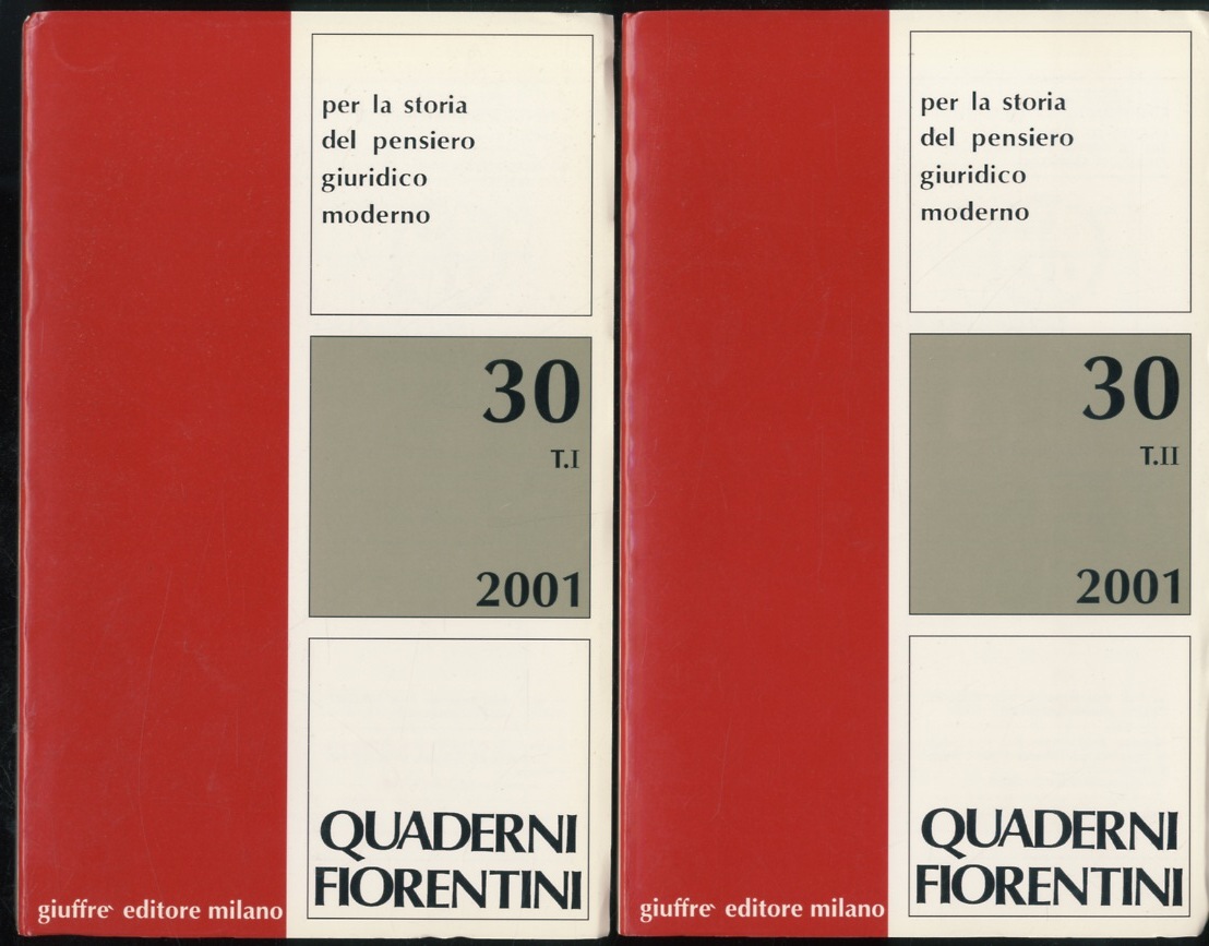 QUADERNI FIORENTINI per la storia del pensiero giuridico moderno. N. …
