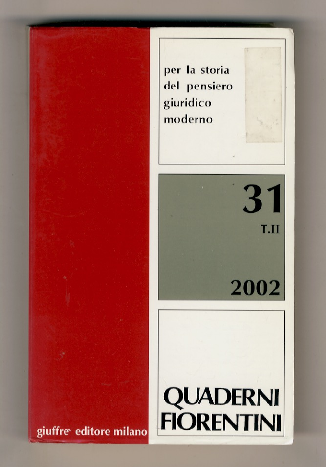 QUADERNI FIORENTINI per la storia del pensiero giuridico moderno. N. …