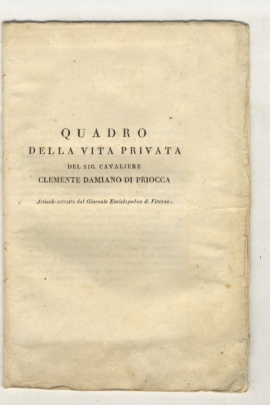 Quadro della vita privata del sig. cavaliere Clemente Damiano di …