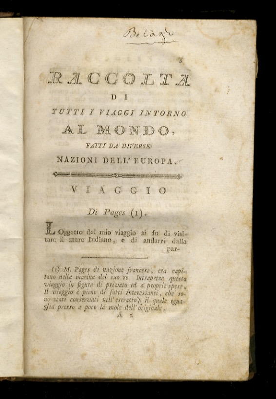 [Raccolta di tutti i viaggi fatti intorno al mondo da …