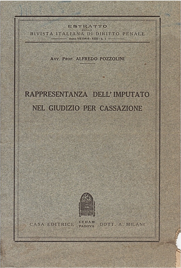Rappresentanza dell'imputato nel giudizio per cassazione.