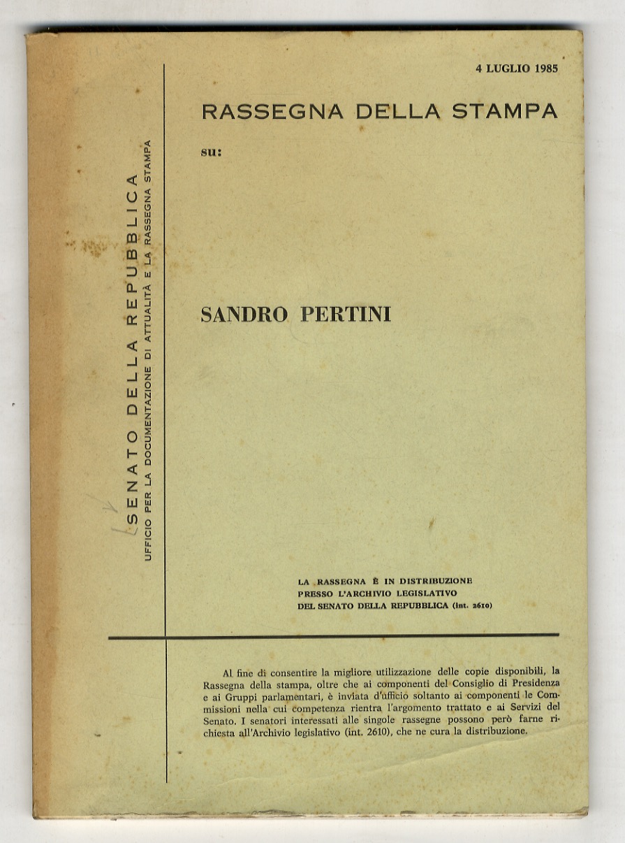 Rassegna della stampa su: Sandro Pertini.