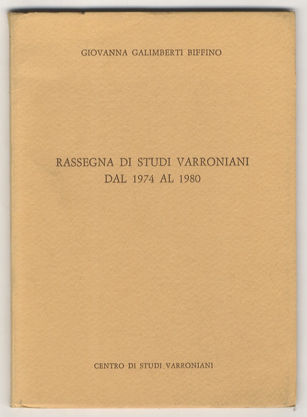 Rassegna di studi varroniani dal 1974 al 1980.