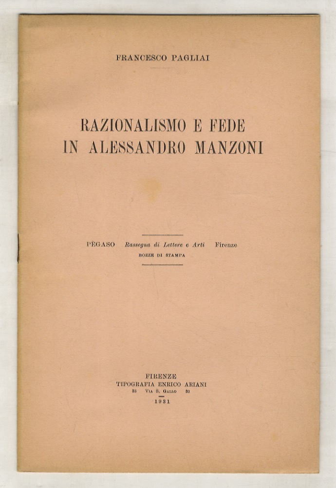 Razionalismo e fede in Alessandro Manzoni.