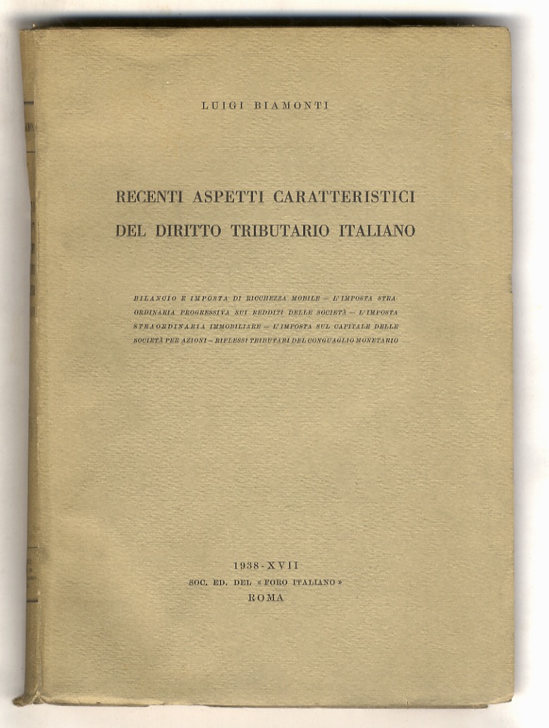 Recenti aspetti caratteristici del diritto tributario italiano. (Bilancio e imposta …