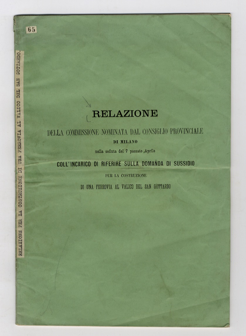 Relazione della Commissione nominata dal Consiglio Provinciale di Milano nella …