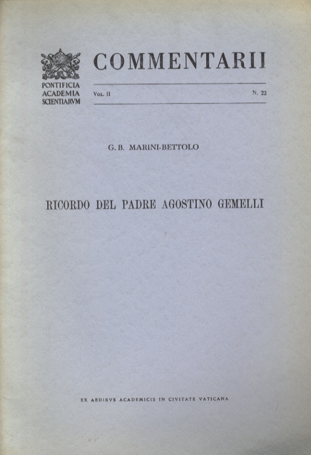 Ricordo del padre Agostino Gemelli.