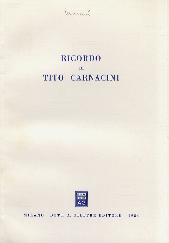 Ricordo di Tito Carnacini.