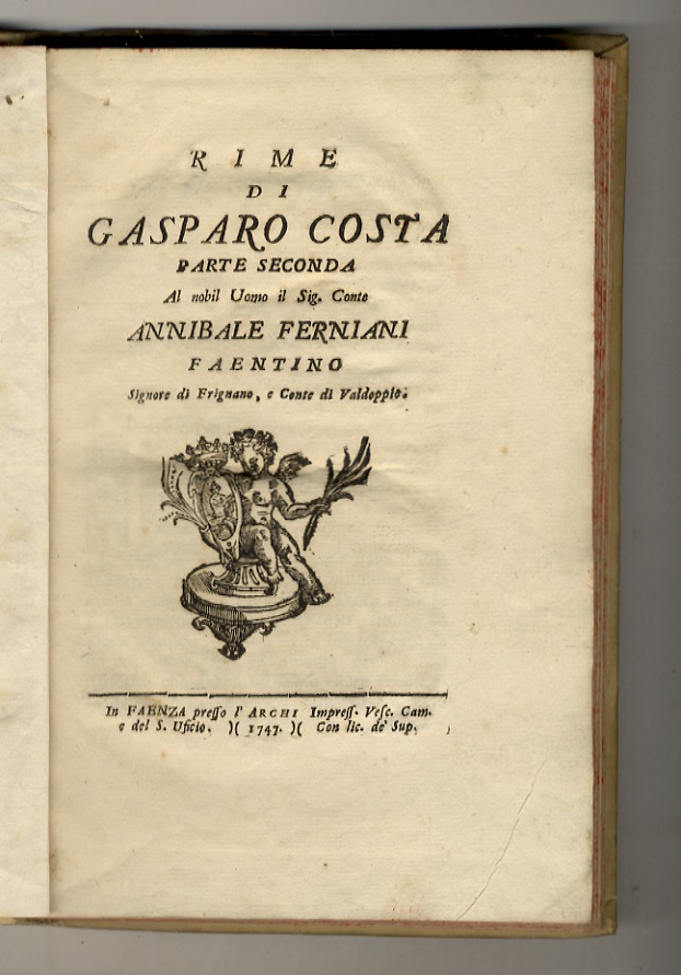 Rime di Gasparo Costa. Parte seconda. Al Nobil Uomo il …