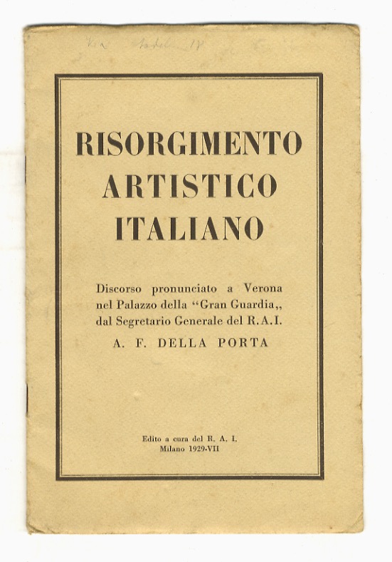 Risorgimento artistico italiano. Discorso pronunciato a Verona nel Palazzo della …