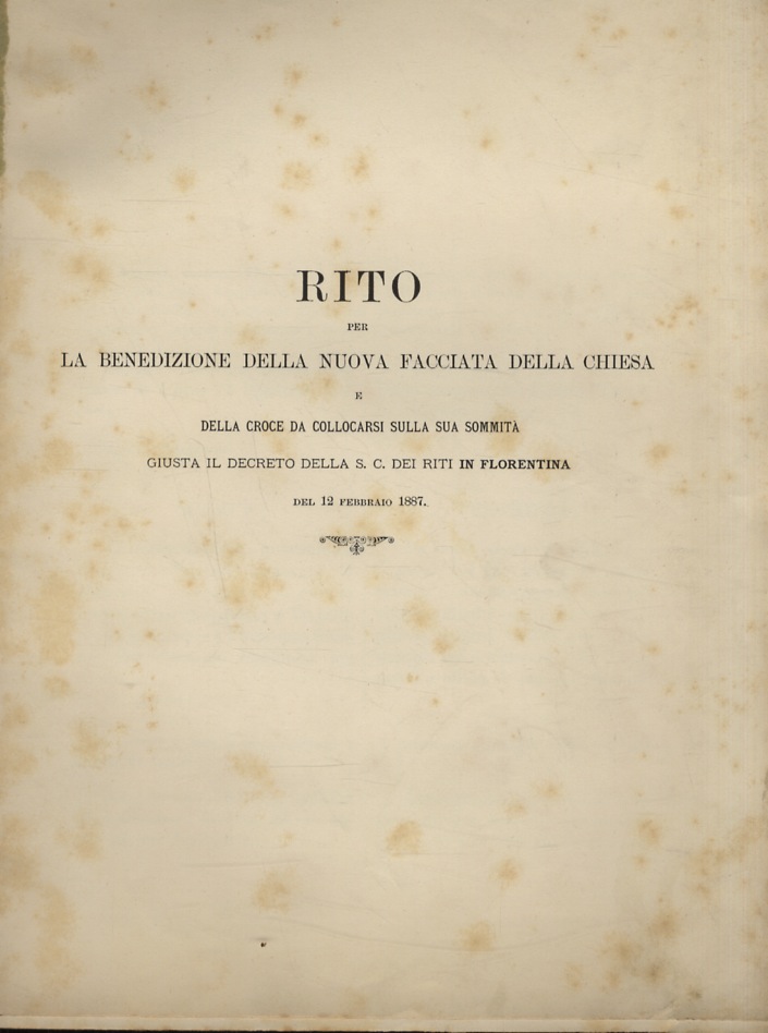 Rito per la benedizione della nuova facciata della chiesa e …