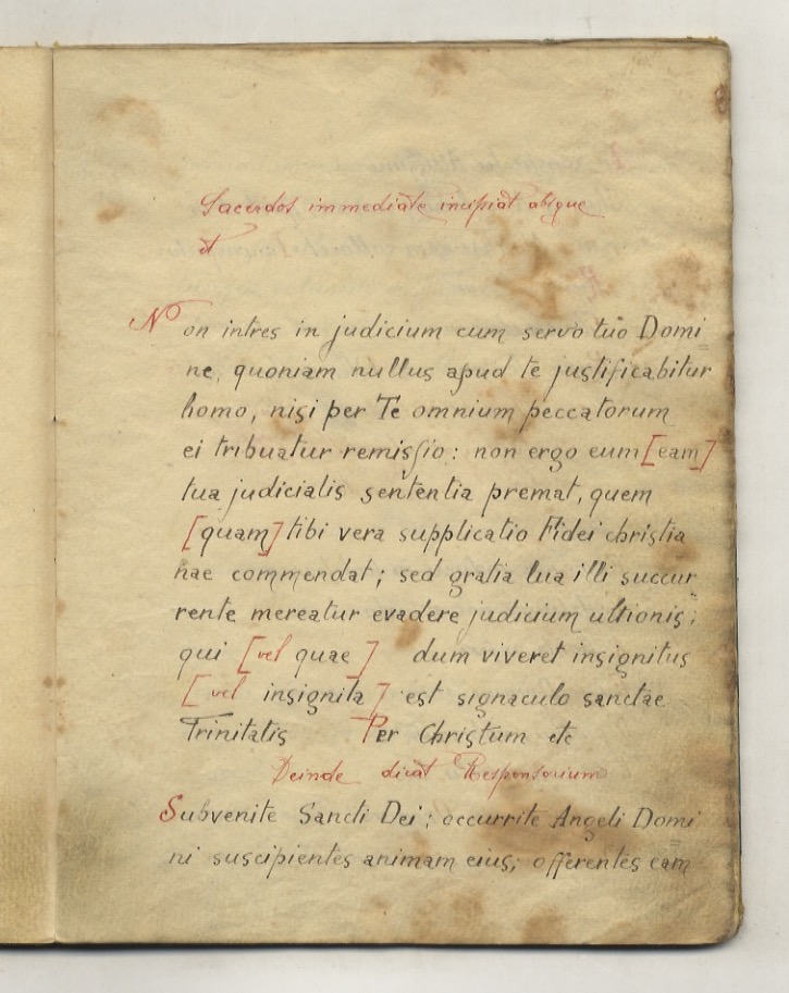 [RITUALE Romanum: Liber de exequiis].