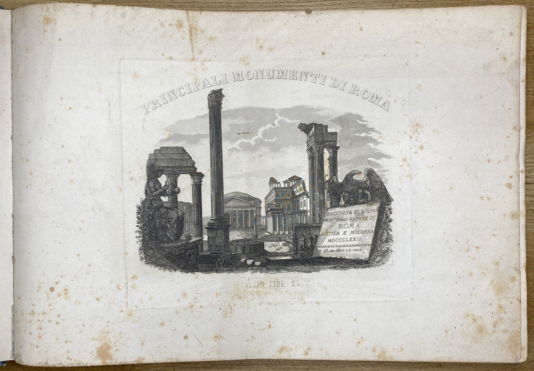 (Roma) “Principali monumenti di Roma”. Raccolta di n° LVI (compreso …