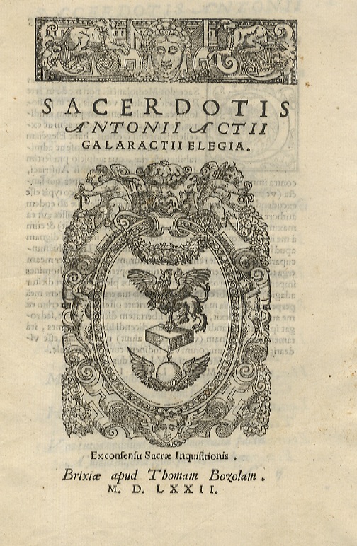 Sacerdotis Antonii Actii Galaractii Elegia.