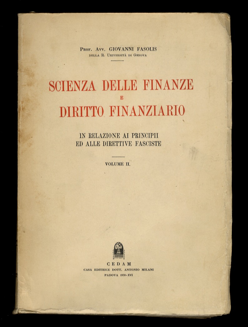 Scienza delle finanze e diritto finanziario. In relazione ai principii …