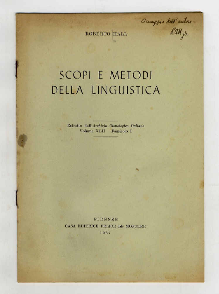 Scopi e metodi della linguistica.