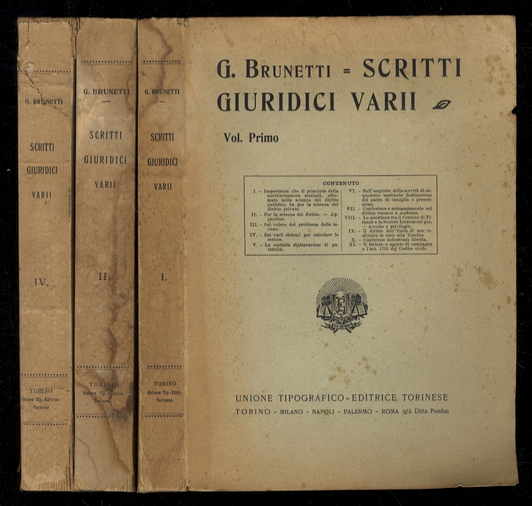 Scritti giuridici varii. Volumi primo, secondo e quarto.