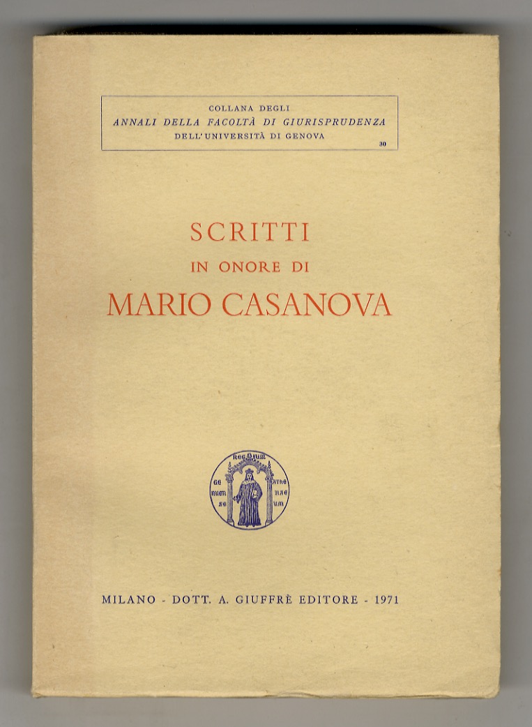 SCRITTI in onore di Mario Casanova.