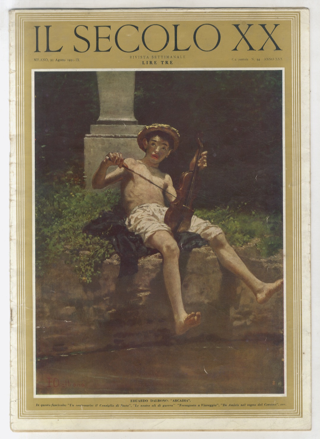 SECOLO (IL) XX. Rivista settimanale. N. 34. Anno XXX. 21 …