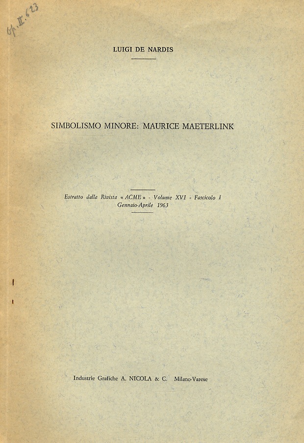 Simbolismo minore: Maurice Maeterlink