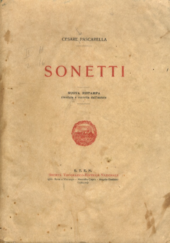 Sonetti. Nuova ristampa, riveduta e corretta dall'autore.