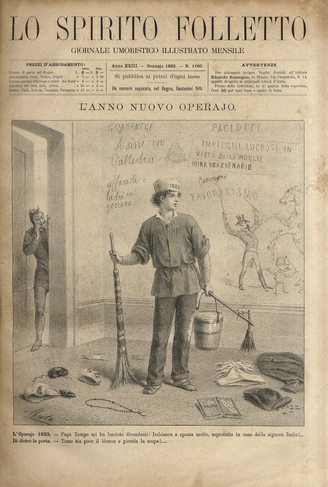 SPIRITO (LO) Folletto. Giornale umoristico illustrato mensile. Anno XXIII: 1883. …