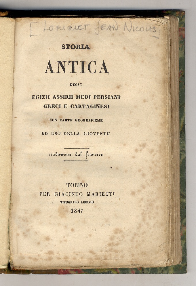 Storia antica degli Egizii, Assiri, Medi Persiani, Greci e Cartaginesi. …