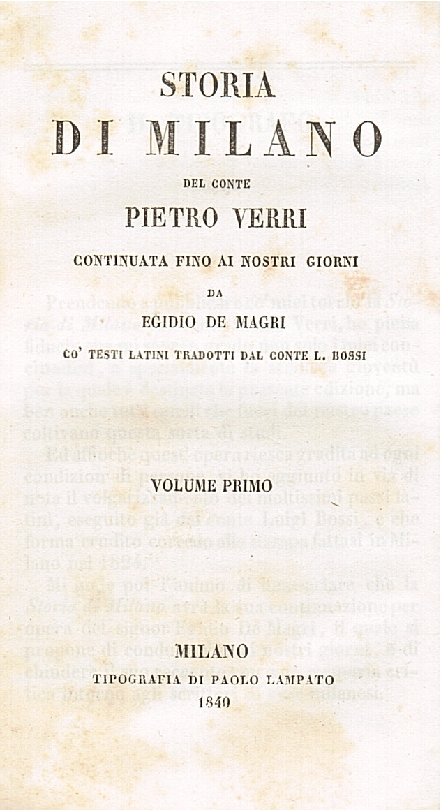 Storia di Milano; continuata fino ai nostri giorni da Egidio …