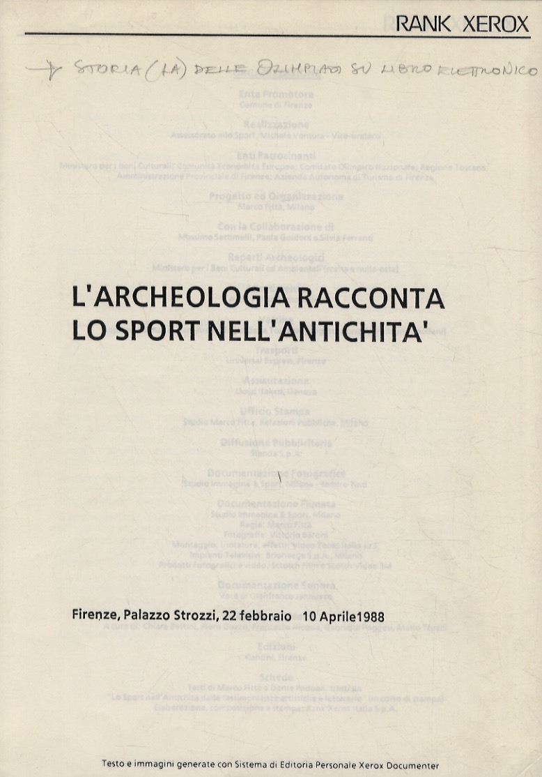 Storia (La) delle Olimpiadi su libro elettronico. (Pubblicato dalla Rank …