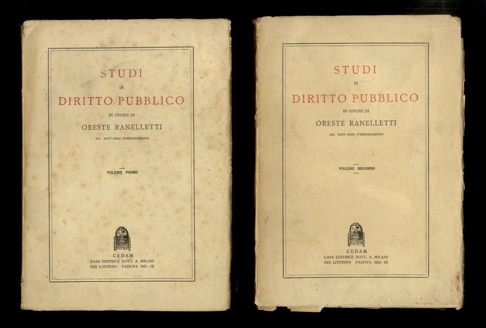 Studi di diritto pubblico in onore di Oreste Ranelletti nel …