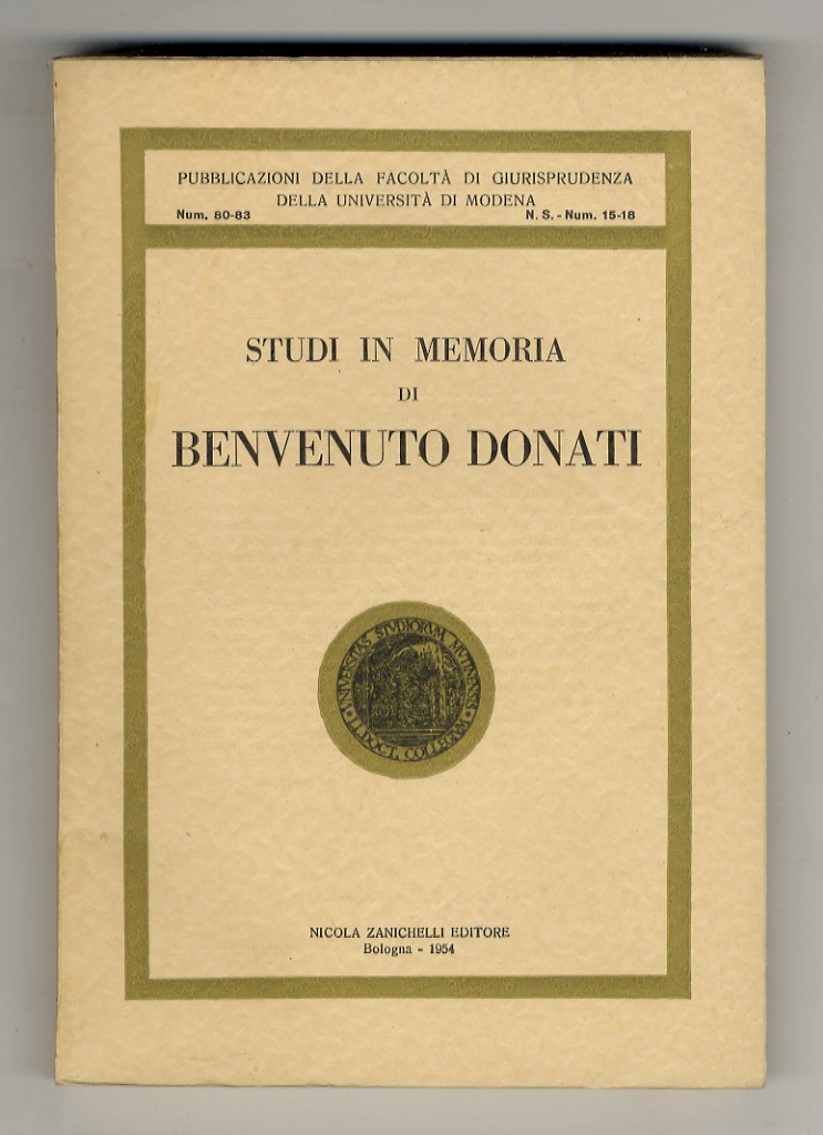 STUDI in memoria di Benvenuto Donati.