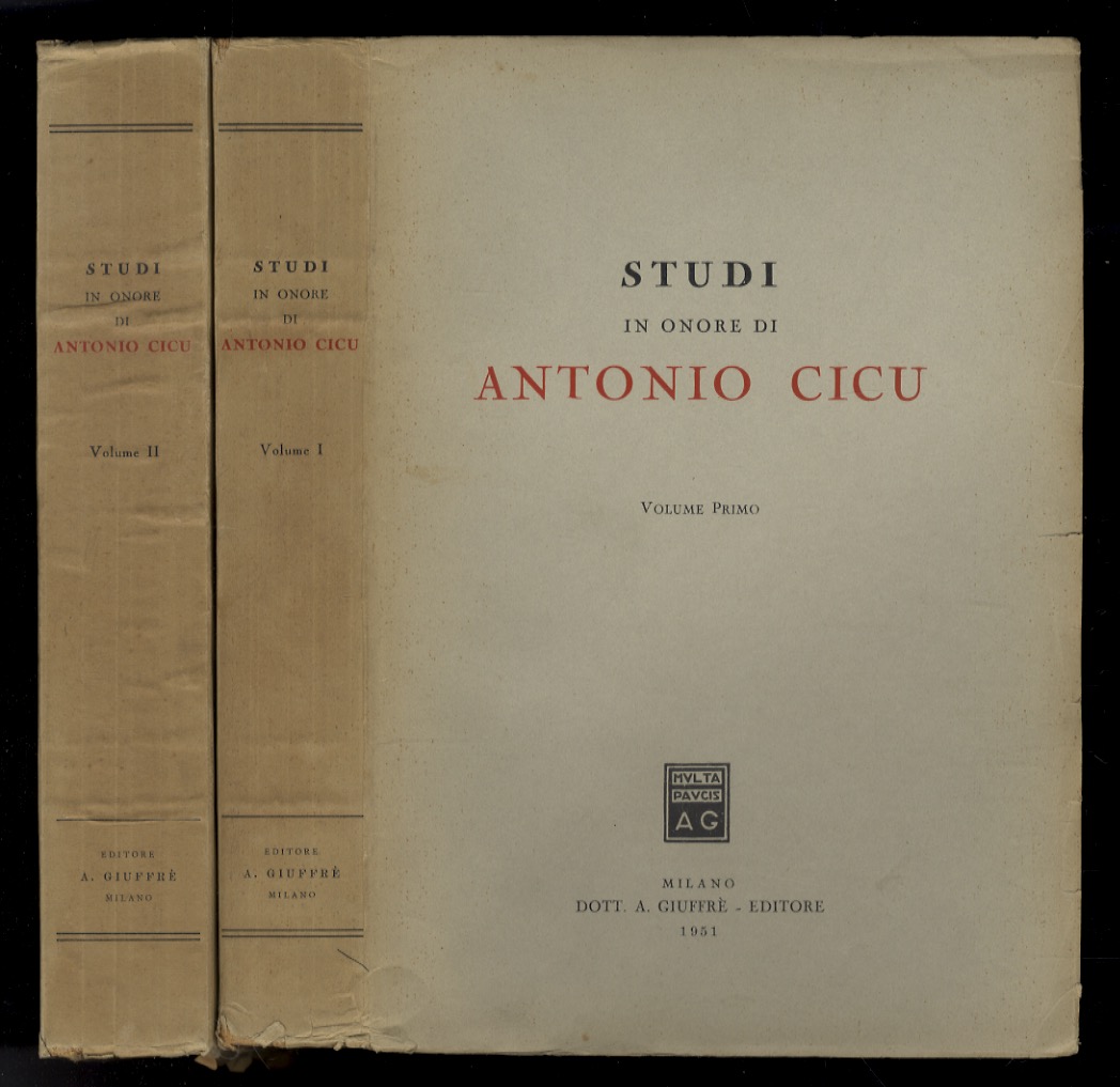 Studi in onore di Antonio Cicu.
