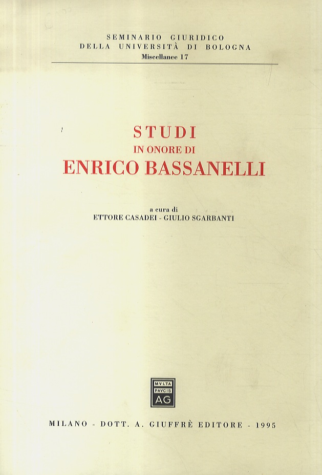 STUDI in onore di Enrico Bassanelli. A cura di E. …