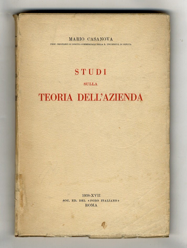 Studi sulla teoria dell'azienda.