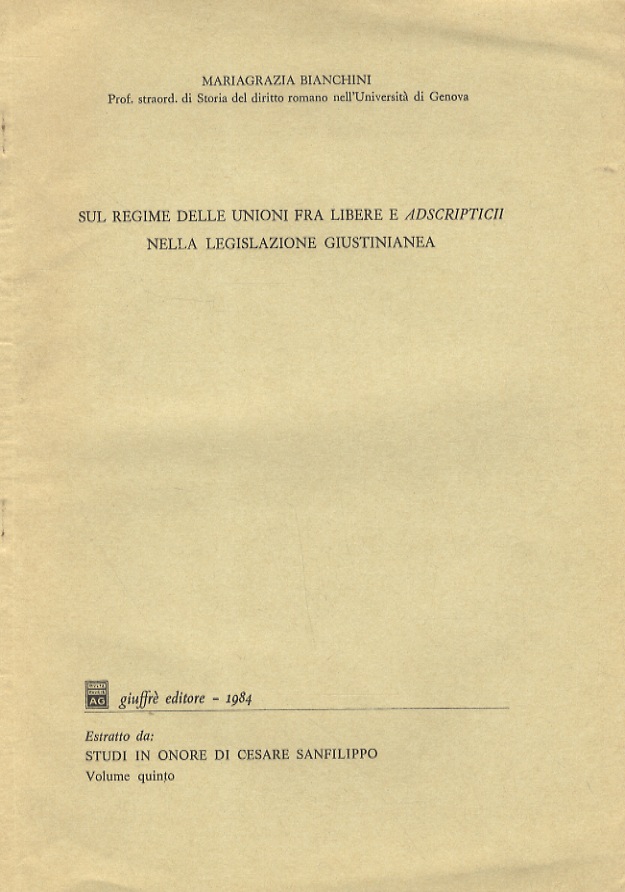 Sul regime delle unioni fra libere e adscripticii nella legislazione …