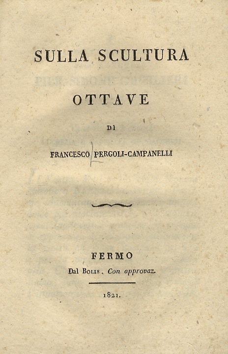 Sulla scultura. Ottave.