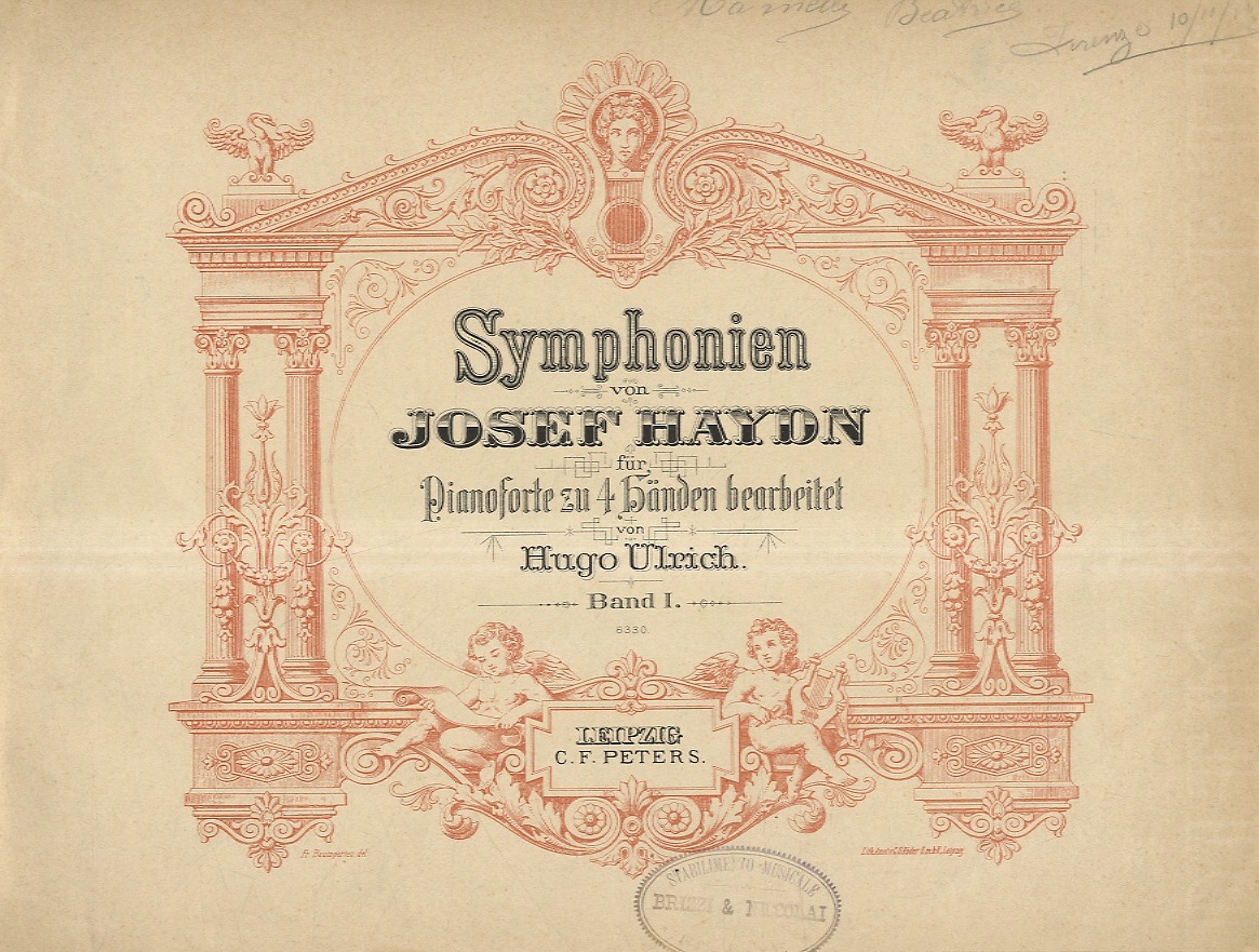 Symphonien (.) für Pianoforte zu 4 Händen bearbeitet von Hugo …