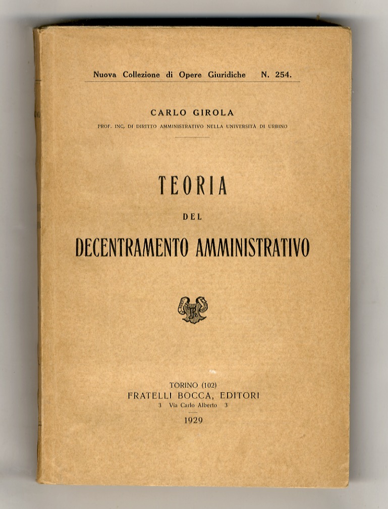 Teoria del decentramento amministrativo.