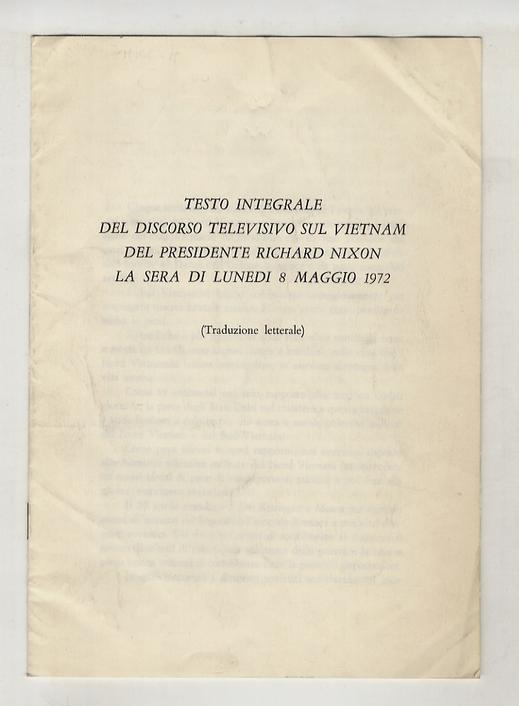 Testo integrale del discorso televisivo sul Vietnam, la sera di …