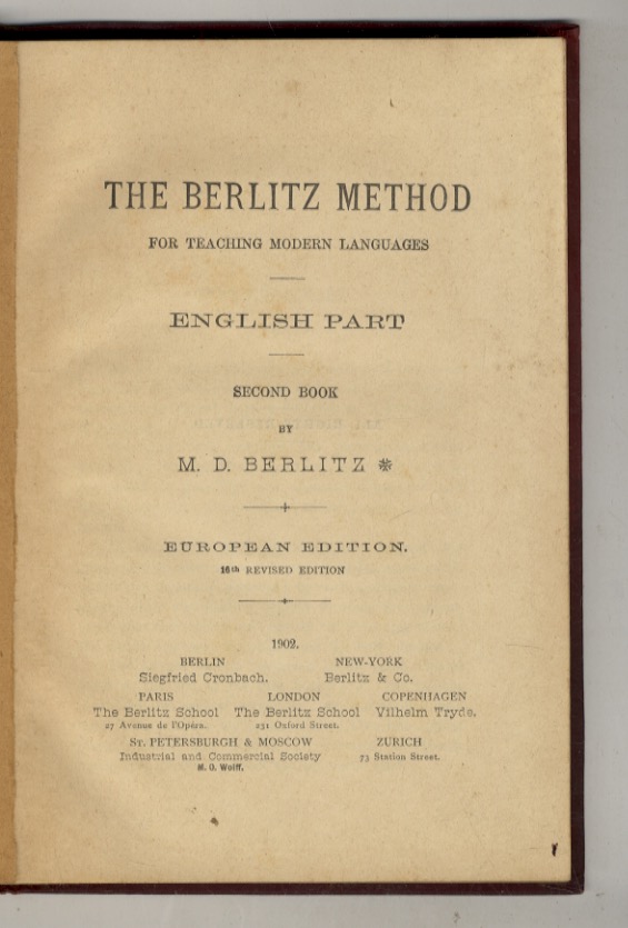 The Berlitz Method for teaching modern languages. English part. Second …