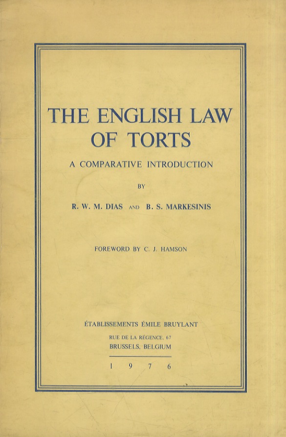 The English Law of Torts. A Comparative Introduction. [.] Foreword …