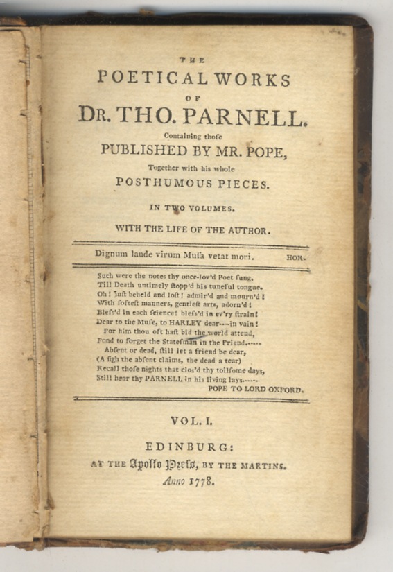 The Poetical Works of Dr. Tho. Parnell. Containing those published …