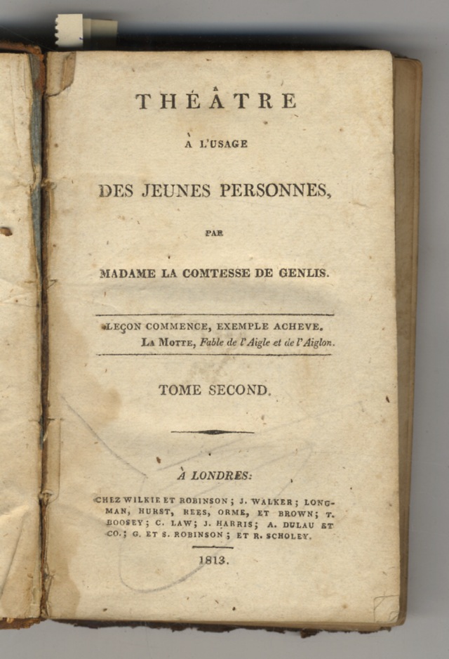 Théâtre à l'usage des jeunes personnes. Tome II. (Les Ennemies …