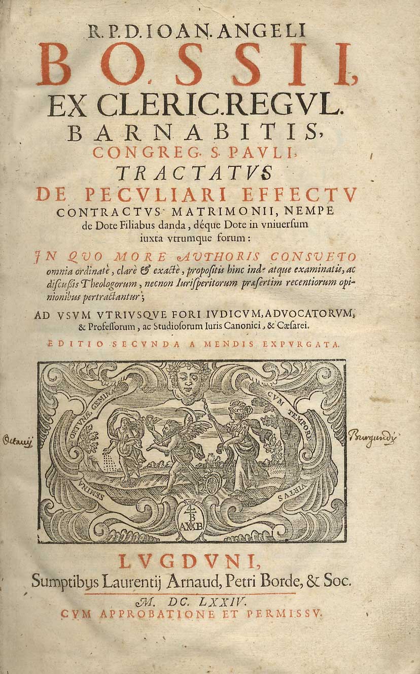 Tractatus de peculiari effectu contractus matrimonii, nempe de Dote Filiabus …