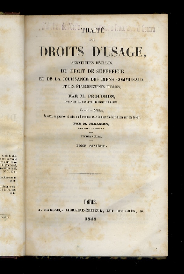 Traité des droits d'usage, servitudes réelles et de la jouissance …