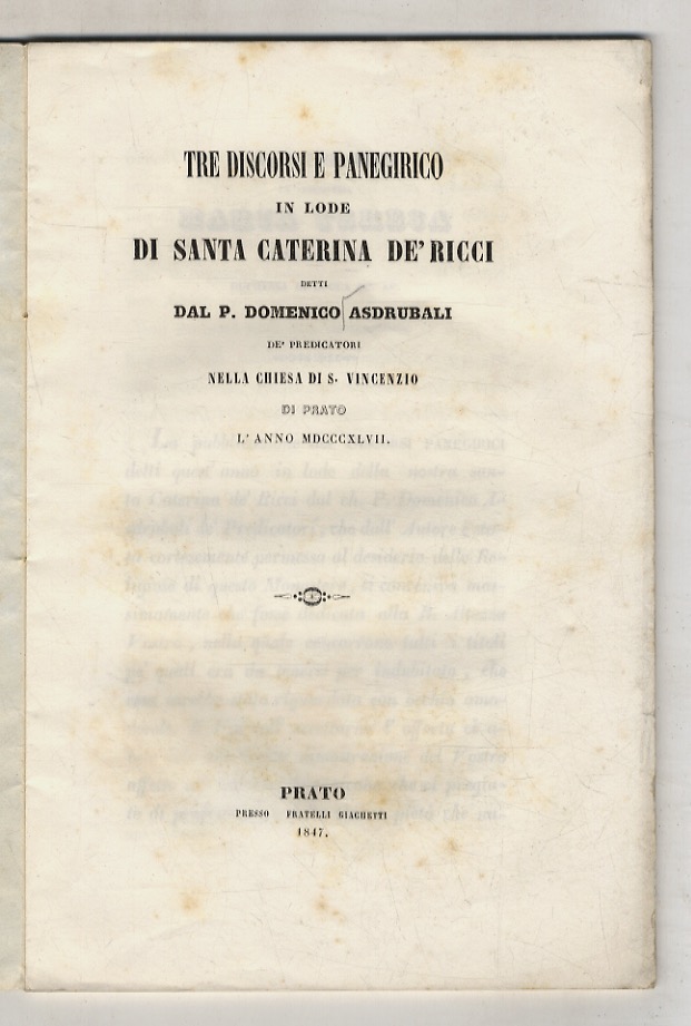 Tre discorsi e panegirico in lode di Santa Caterina de' …